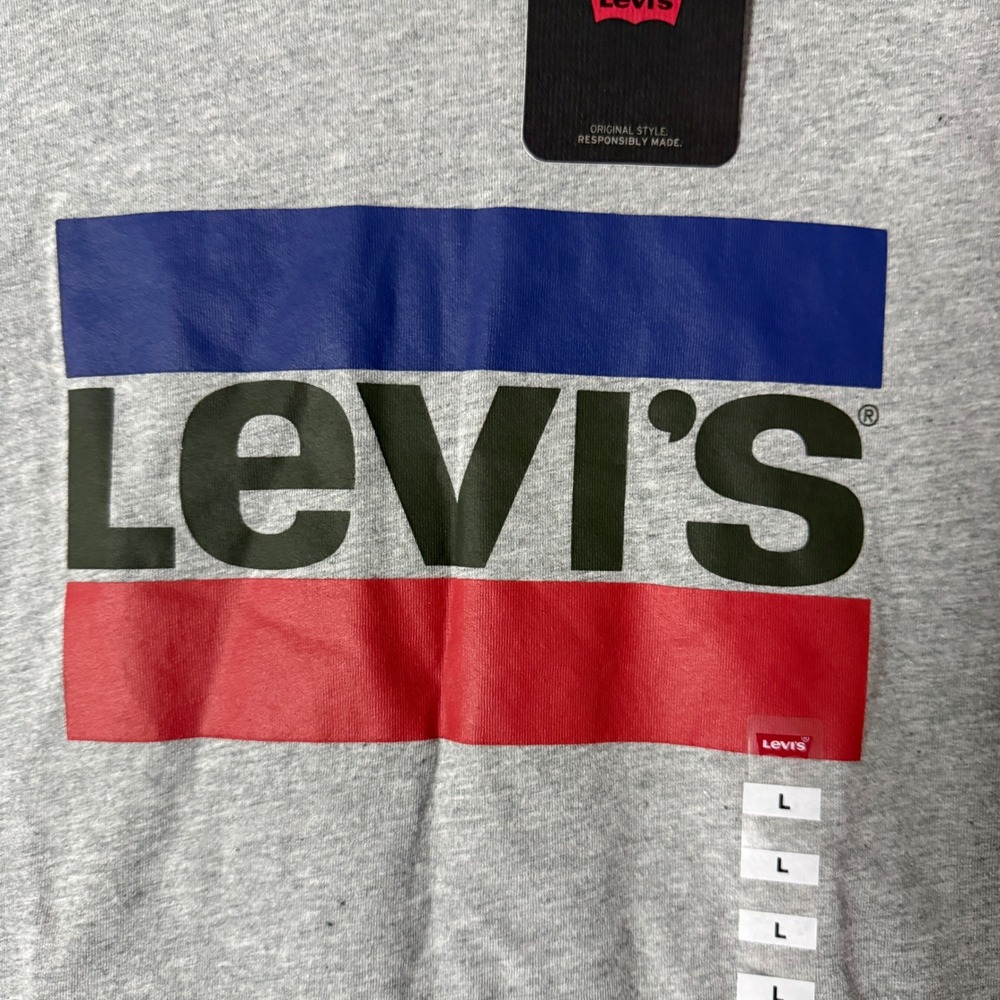 Levi's Sportswear Logo Graphic Tee Women's Large Gray NWT Crew Neck Short Sleeve - Picture 3 of 6